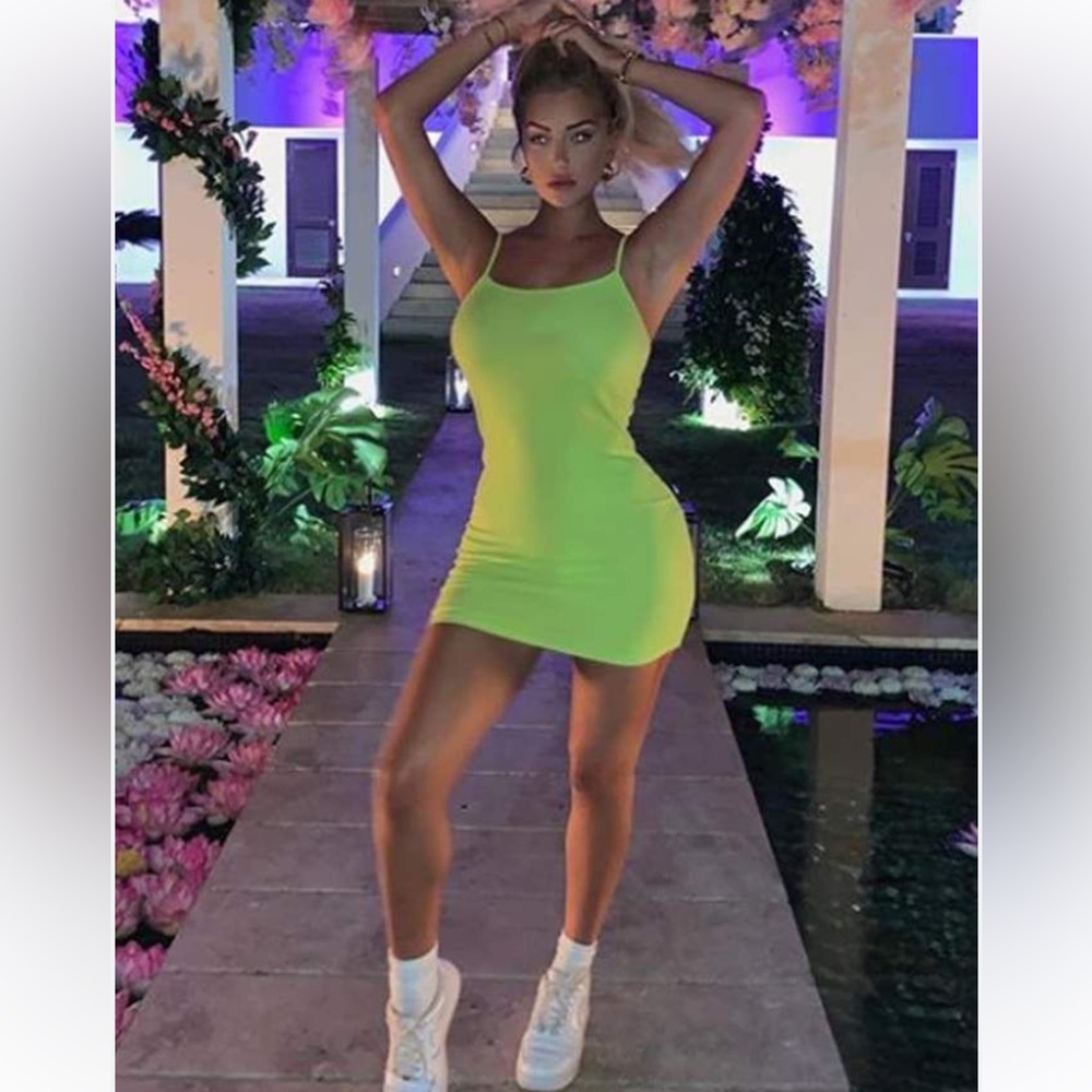 Zara Bright Green Mini Dress